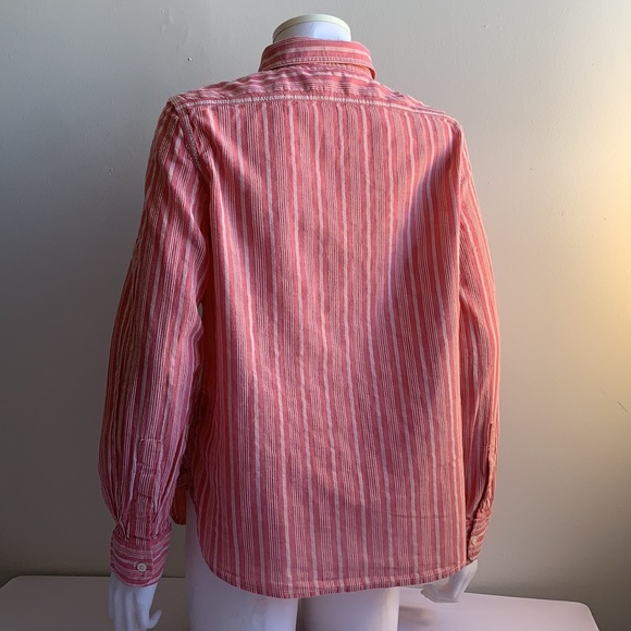 Pink Striped Lauren Cotton Blouse Petite Large - Picture 6 of 8